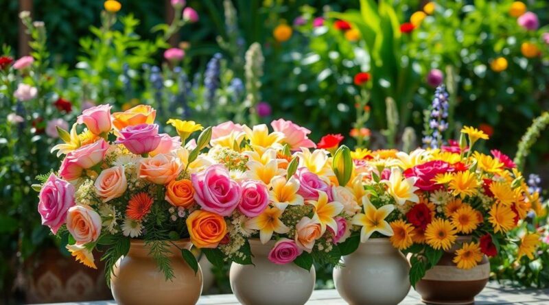 vasos de flores naturais para decoração