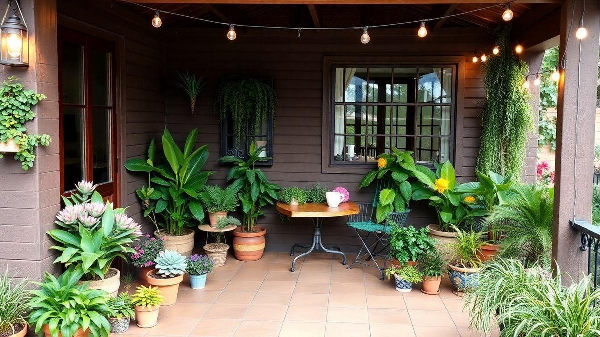 Decoração de varanda com plantas