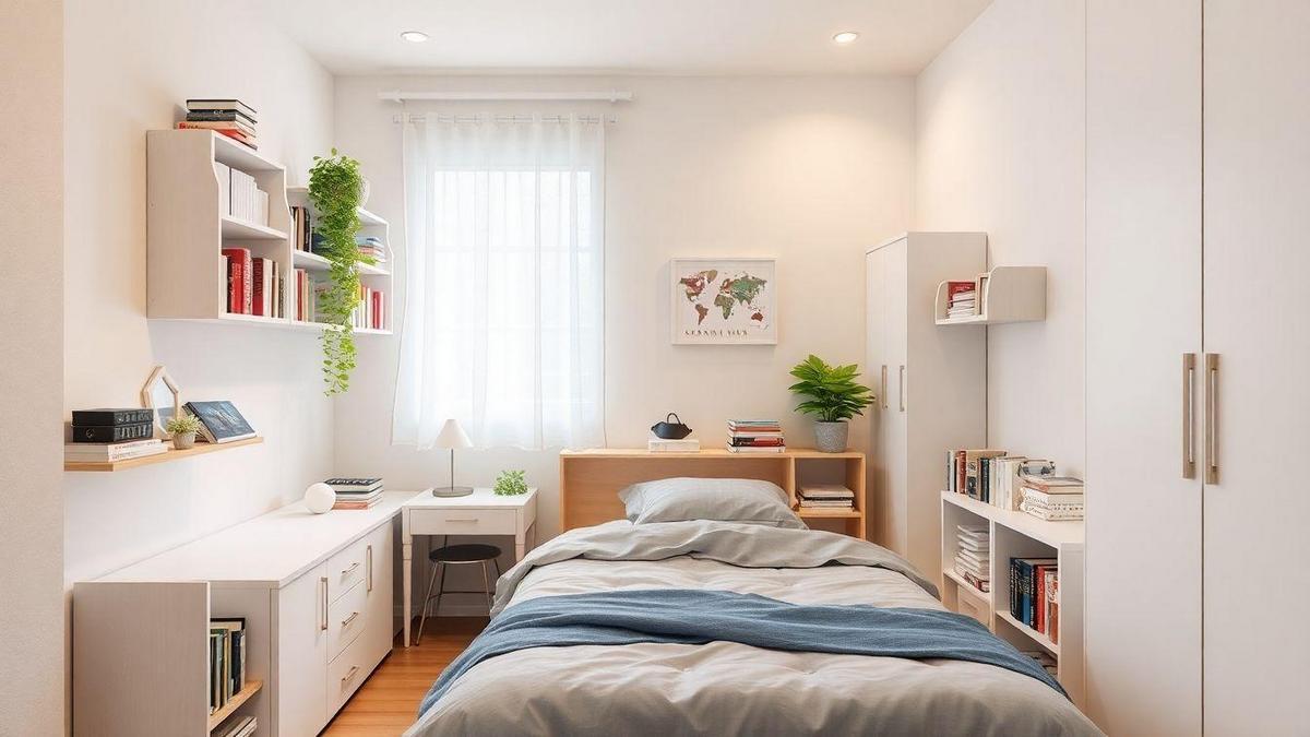 Técnicas de Armazenamento para Quarto Pequeno