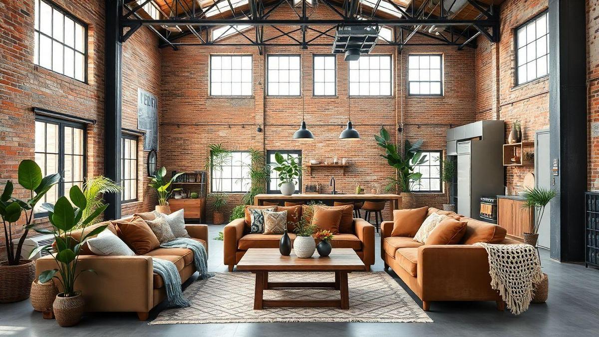Aplicando Misturando estilos: boho  industrial em harmonia no loft