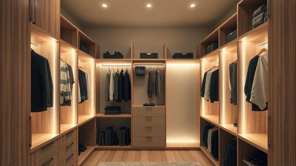Iluminação embutida para armários e closets: estética e funcionalidade
