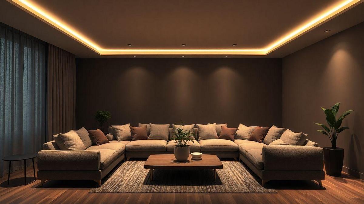 Iluminação indireta para profundidade e conforto