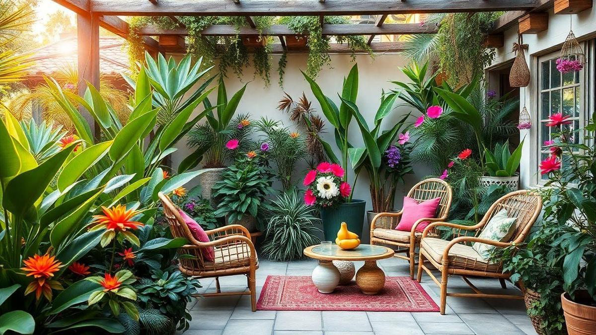 Plantas e Natureza no Estilo Retrô