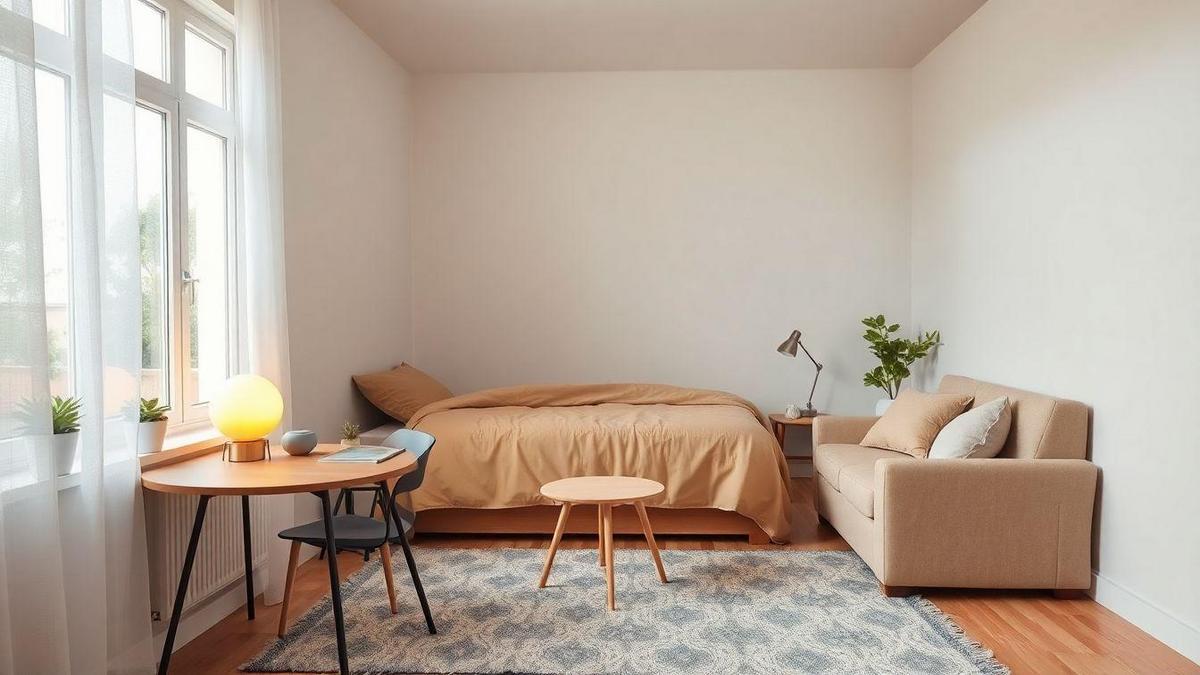 Layout prático para quarto de hóspedes focado em conforto