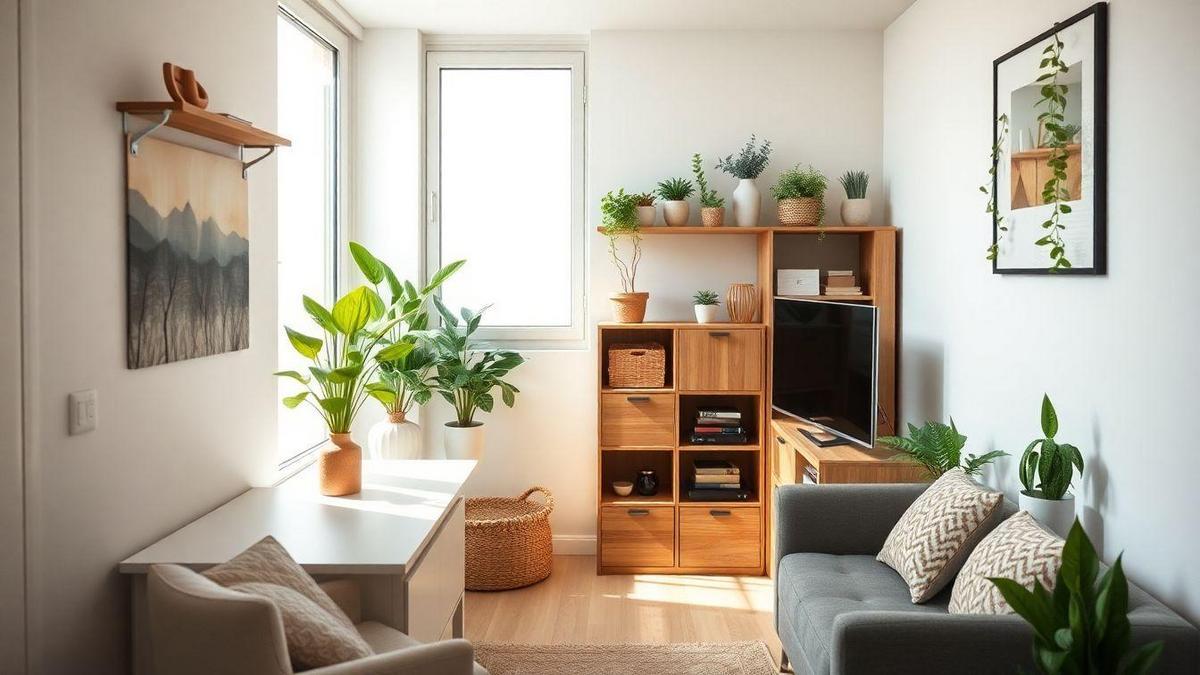 Soluções com organizadores de palha para casa em espaços pequenos