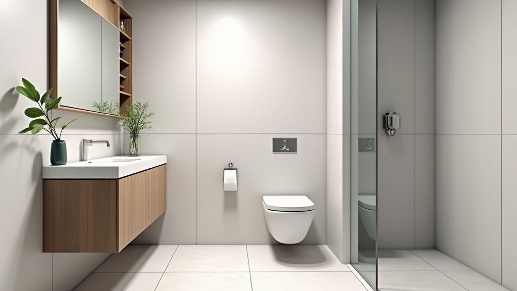 Escolha revestimentos e pisos práticos para limpeza e estética decoração funcional banheiro pequeno Escolha revestimentos e pisos práticos para limpeza e estética decoração funcional banheiro pequeno