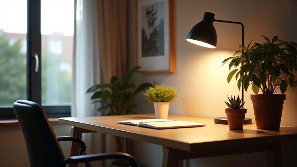 Iluminação para escritório em casa que melhora seu foco
